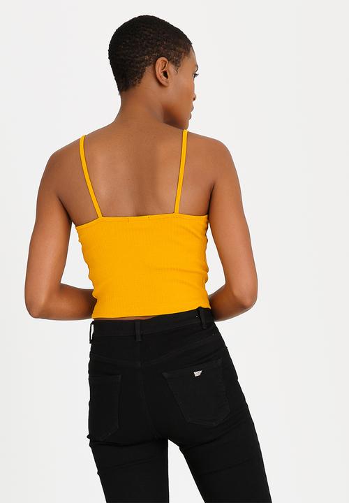 c(inch) - Ribbed Cropped Top Yellow