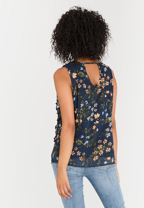 Vero Moda - Millie Sleeveless Frill Top Navy