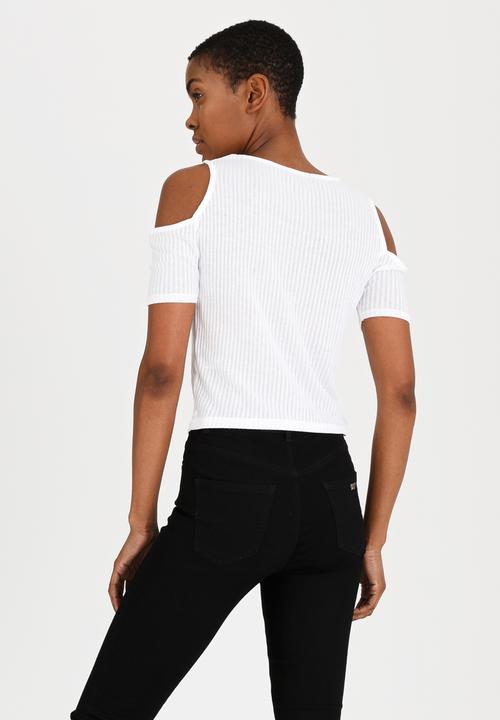 c(inch) - Cold Shoulder T-shirt White