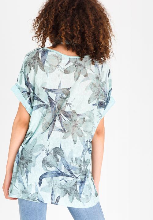 Revenge - Floral Print Top Mint