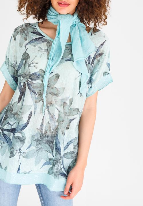 Revenge - Floral Print Top Mint