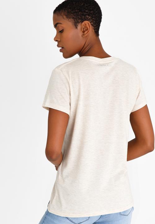 JEEP - Embroidered V-neck Tee Neutral