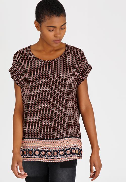 JEEP - Boxy Border Blouse Black