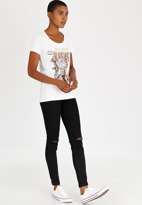 JEEP - Printed and Embroidered Tee Off White