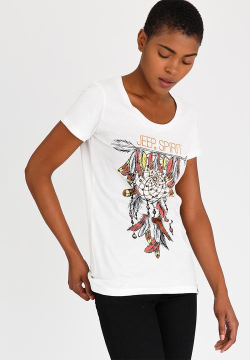 JEEP - Printed and Embroidered Tee Off White