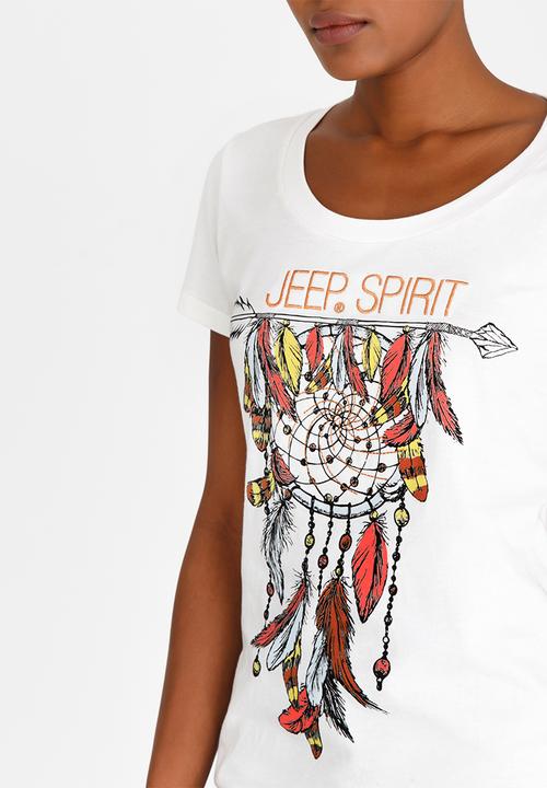 JEEP - Printed and Embroidered Tee Off White