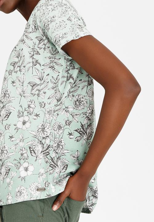 JEEP - Printed V-neck Tee Mint