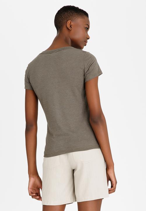 JEEP - Foil Printed Scoop Neck Tee Dark Green