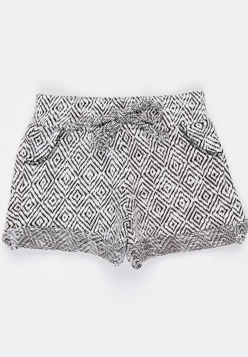 See-Saw - Fleece Shorts Black and White