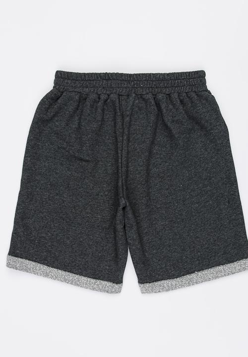 Rebel Republic - Knit Pull On Shorts Dark Grey