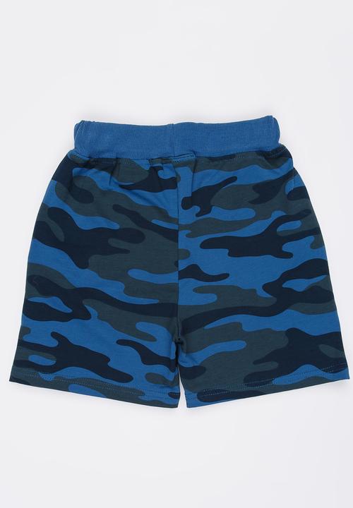 Pop Candy - Camo Printed Shorts Blue