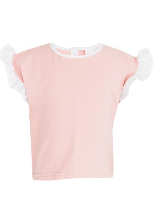 See-Saw - Tunic Top with Frill Sleeve Pale Pink