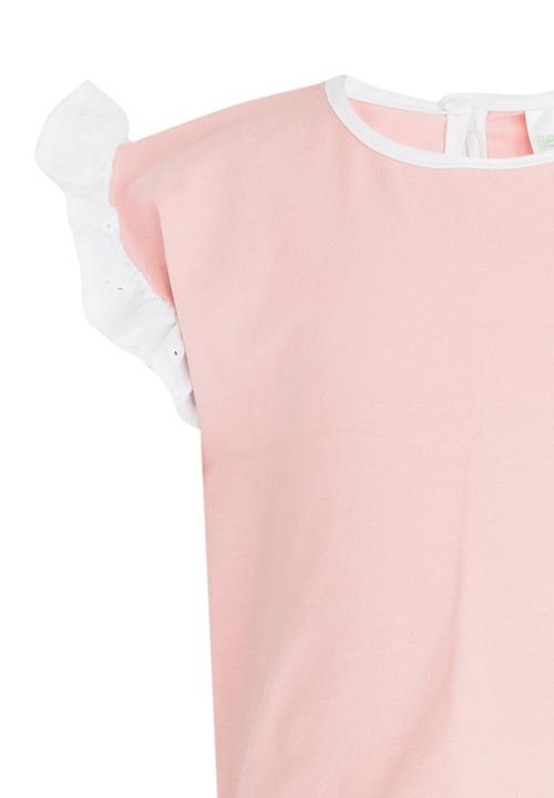 See-Saw - Tunic Top with Frill Sleeve Pale Pink