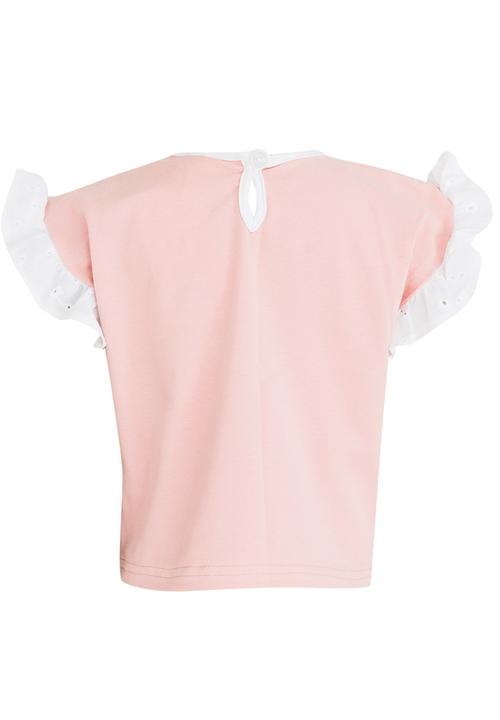 See-Saw - Tunic Top with Frill Sleeve Pale Pink