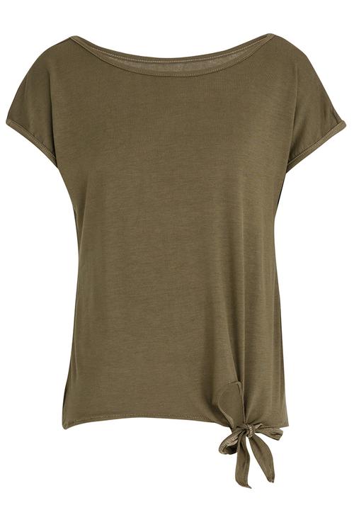 Rebel Republic - Side Tie Top With Back Detail Khaki Green