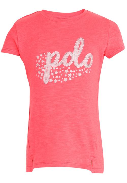 POLO - Kayla SS Glitter Printed Tee Mid Pink