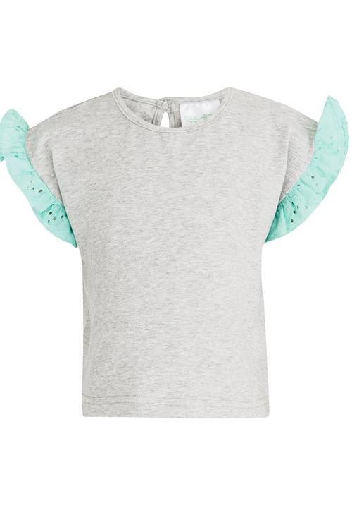 See-Saw - Tunic Top with Frill Sleeve Grey