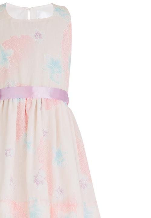 See-Saw - Cotton Princess Dress with Velour Ribbon Multi-colour