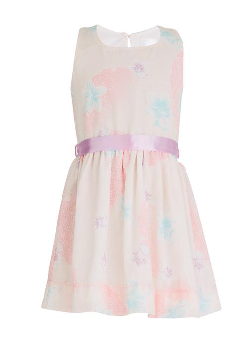See-Saw - Cotton Princess Dress with Velour Ribbon Multi-colour