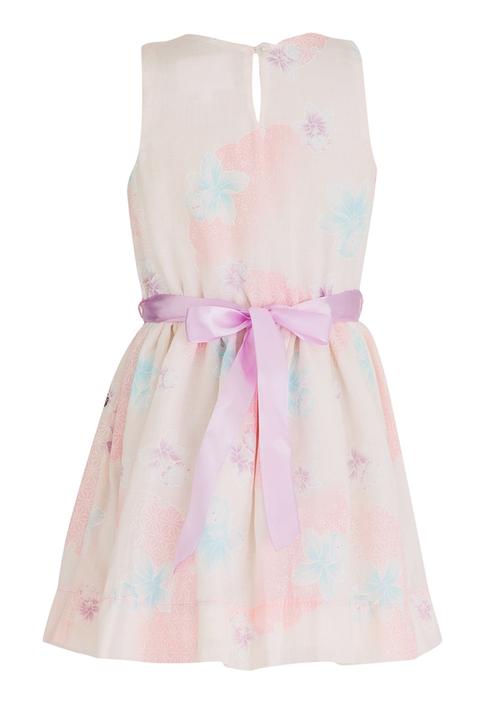 See-Saw - Cotton Princess Dress with Velour Ribbon Multi-colour
