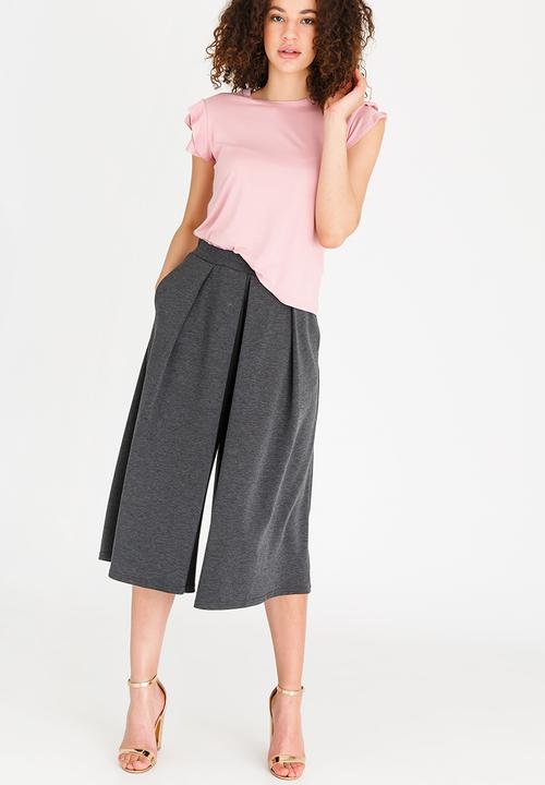 edit - Knit Top with Ruffle Sleeves Mid Pink