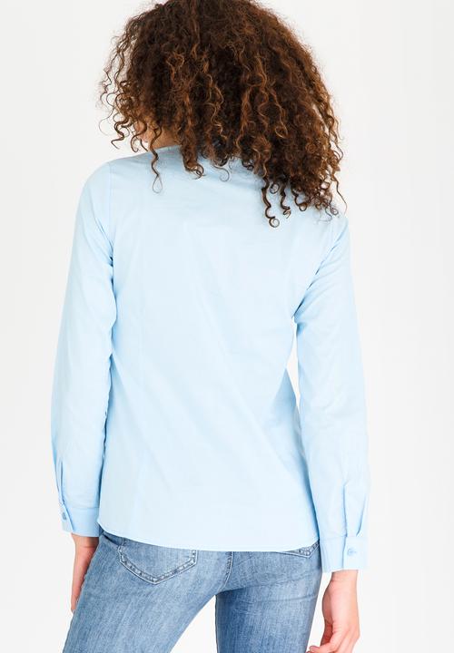 edit - Long-sleeve Button Down Shirt Pale Blue