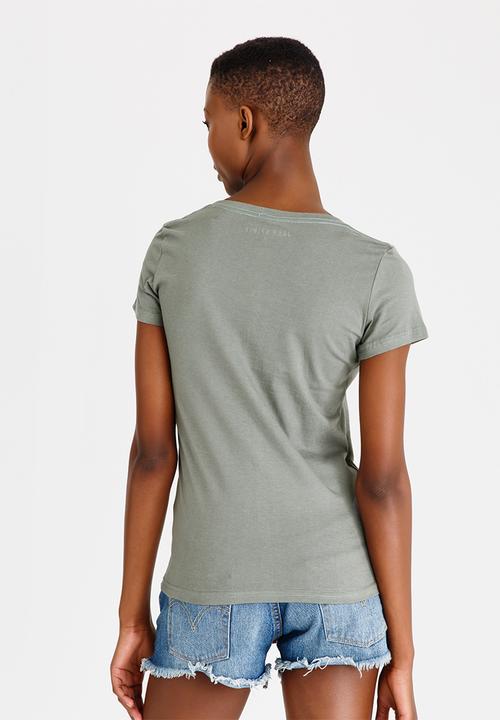 JEEP - Printed Scoop Neck Tee Khaki Green
