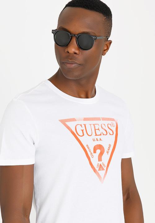 GUESS - Basic Liner Logo Crew Tee White