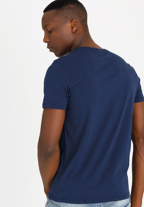 GUESS - Basic Liner Logo Crew Tee Navy