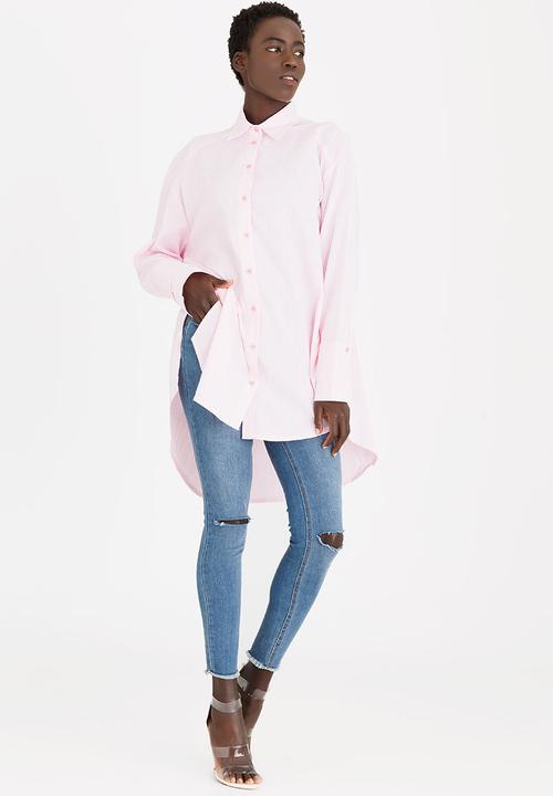 STYLE REPUBLIC - Oversized Shirt Pale Pink