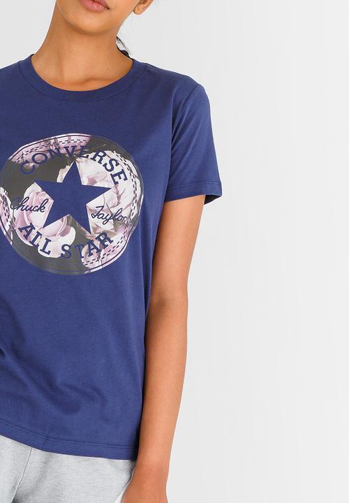 Converse - Floral Fill Crew Tee Navy