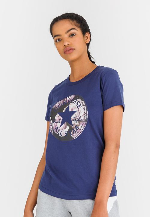 Converse - Floral Fill Crew Tee Navy