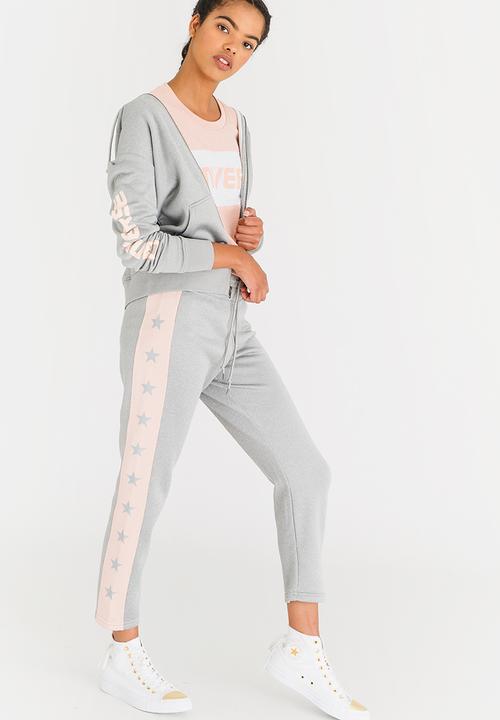 Converse - Star Print CP Full Zip Hoody Pale Grey