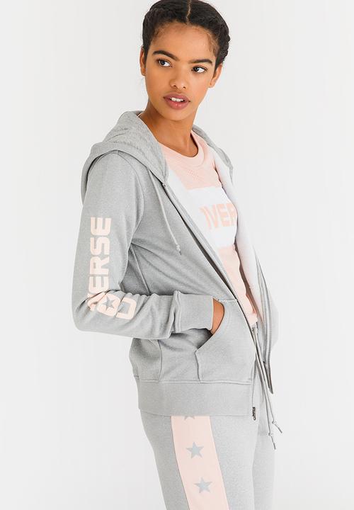 Converse - Star Print CP Full Zip Hoody Pale Grey