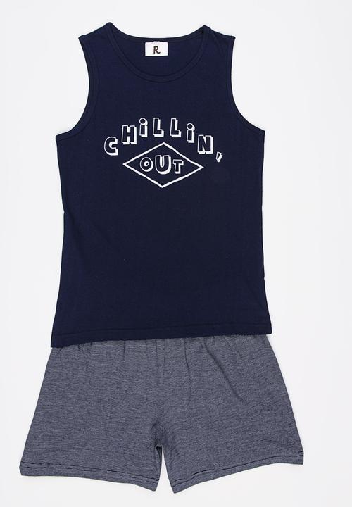 Rebel Republic - Printed Vest Pyjama Set Multi-colour