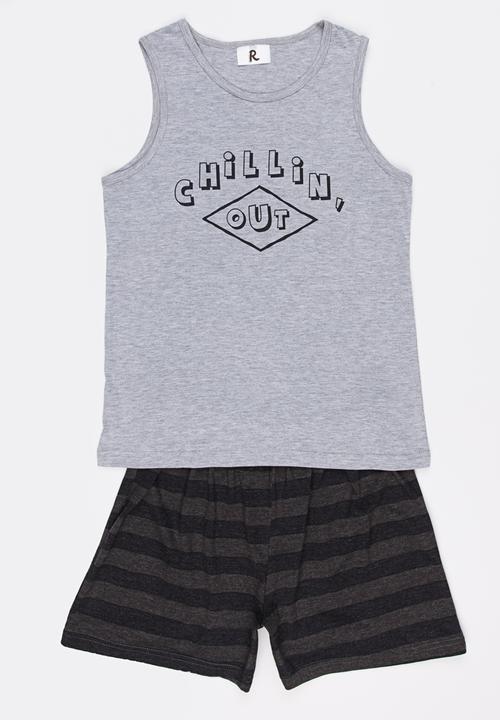 Rebel Republic - Printed Vest Pyjama Set Multi-colour
