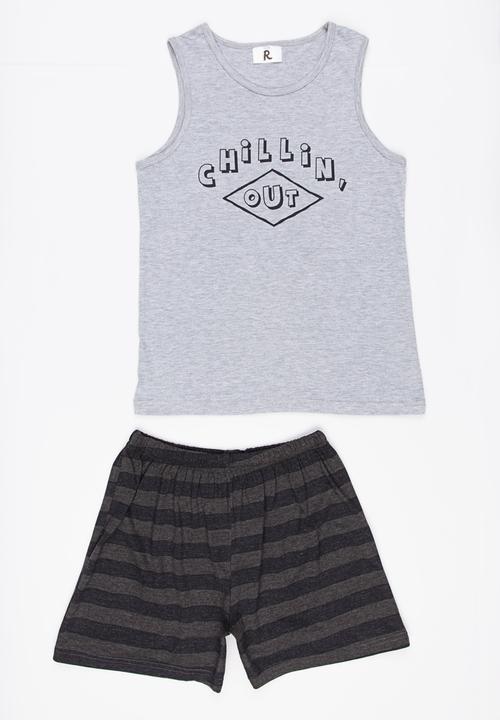 Rebel Republic - Printed Vest Pyjama Set Multi-colour