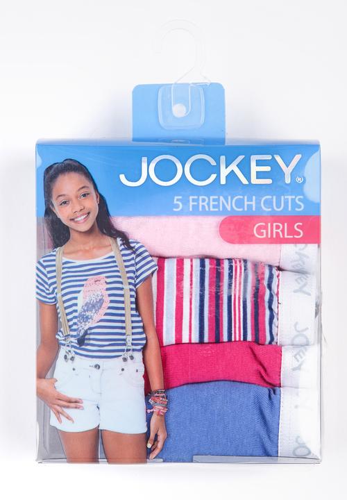 Jockey - 5 PK Girls Plain French Cut - multi