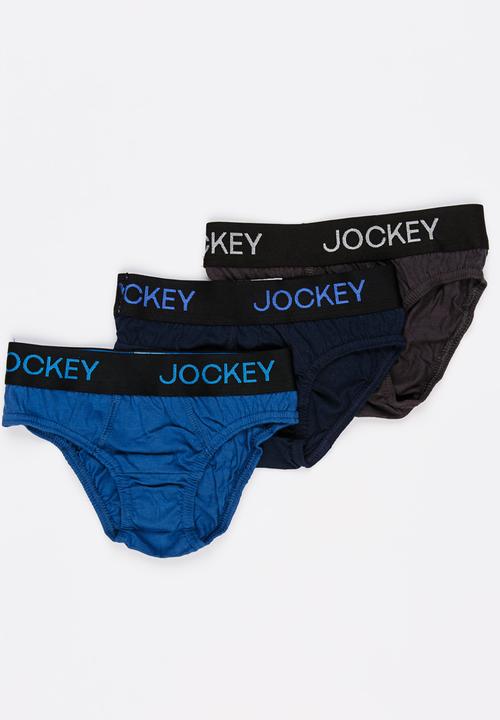 Jockey - 3 PK Plain Boys Jockey Brief Multi-colour