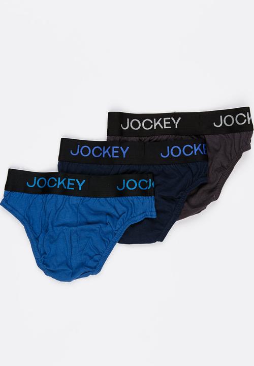Jockey - 3 PK Plain Boys Jockey Brief Multi-colour