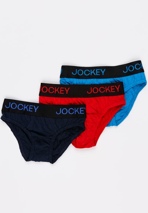 Jockey - 3 PK Plain Boys Jockey Brief Multi-colour