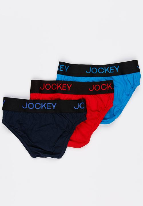 Jockey - 3 PK Plain Boys Jockey Brief Multi-colour