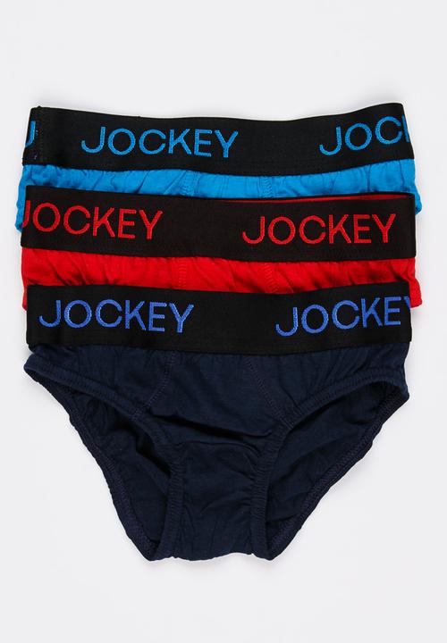 Jockey - 3 PK Plain Boys Jockey Brief Multi-colour