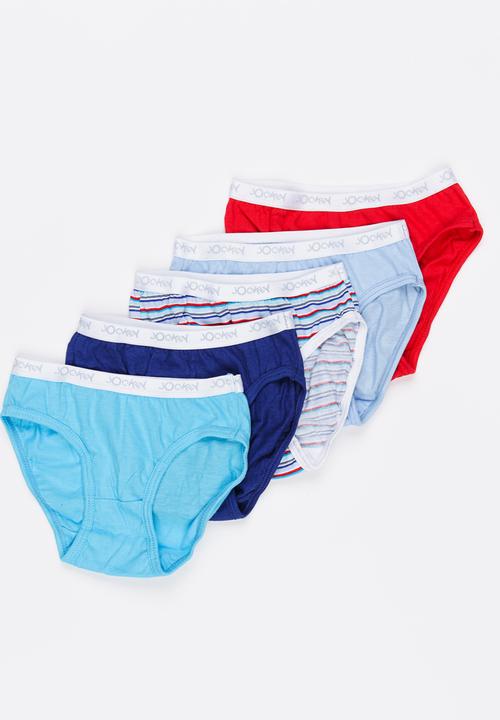 Jockey - 5 Pk girls plain french cut  - multi