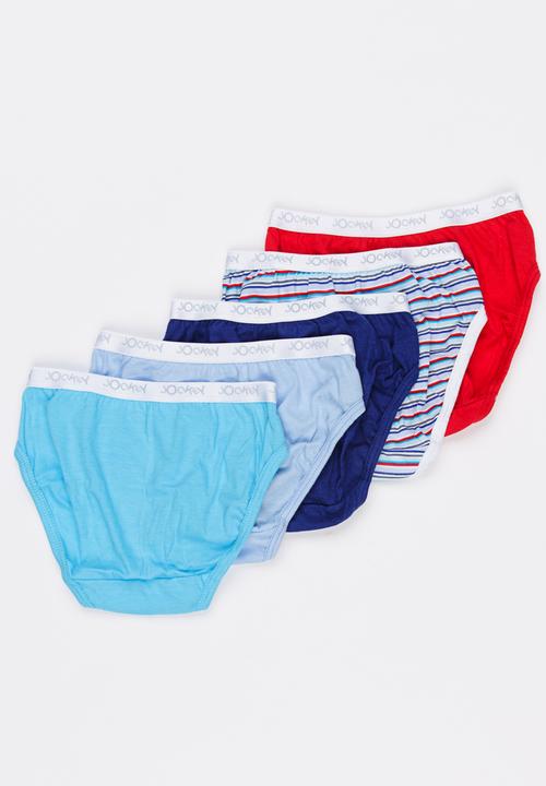 Jockey - 5 Pk girls plain french cut  - multi