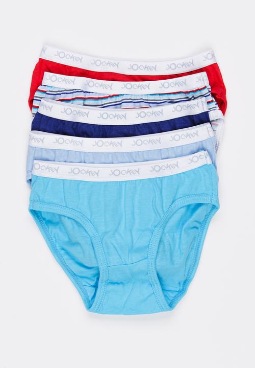 Jockey - 5 Pk girls plain french cut  - multi