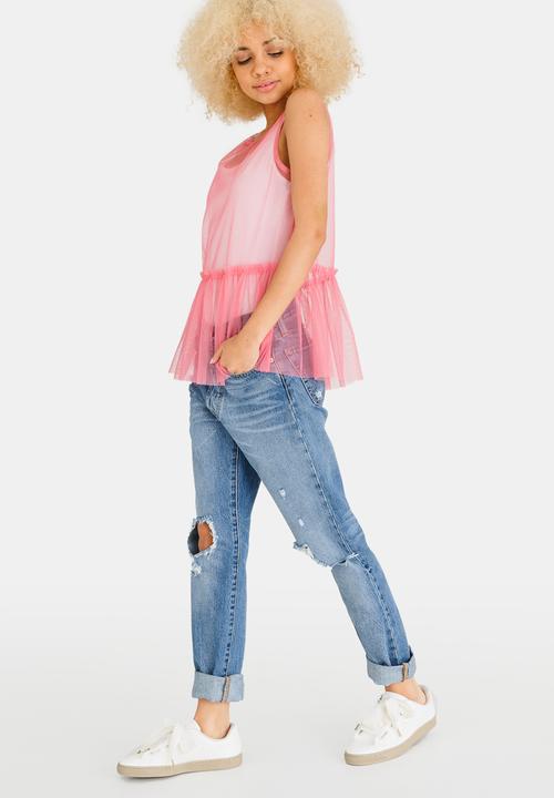 c(inch) - Mesh Cami Pale Pink