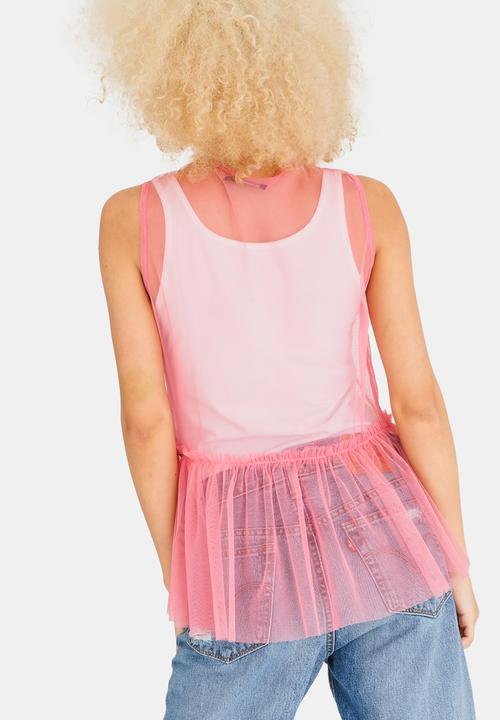 c(inch) - Mesh Cami Pale Pink