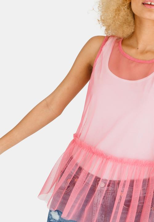 c(inch) - Mesh Cami Pale Pink