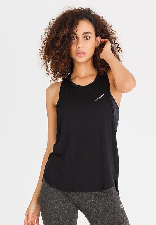 Lithe - Waterfall Racer Back Top Black
